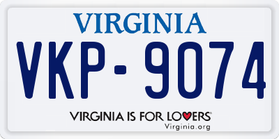 VA license plate VKP9074