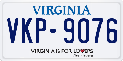 VA license plate VKP9076