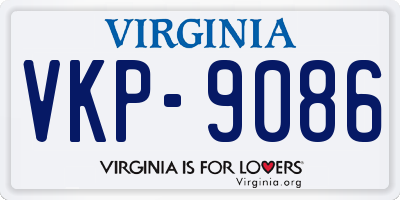 VA license plate VKP9086