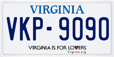 VA license plate VKP9090