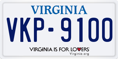VA license plate VKP9100