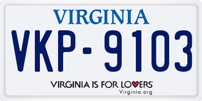 VA license plate VKP9103