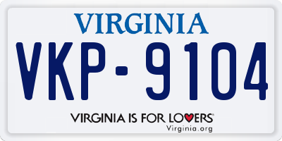 VA license plate VKP9104