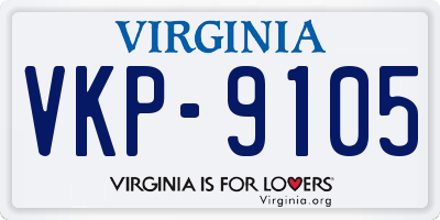 VA license plate VKP9105