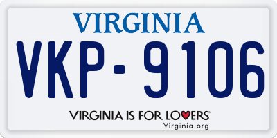 VA license plate VKP9106