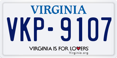 VA license plate VKP9107