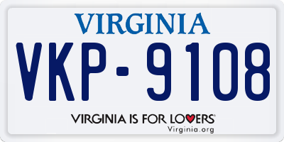 VA license plate VKP9108