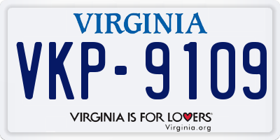 VA license plate VKP9109