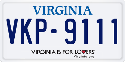 VA license plate VKP9111