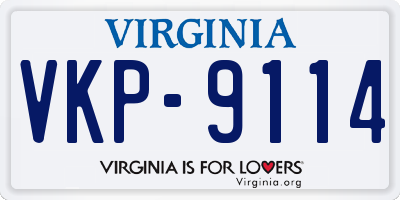 VA license plate VKP9114
