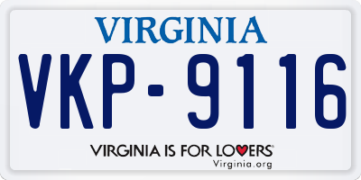 VA license plate VKP9116