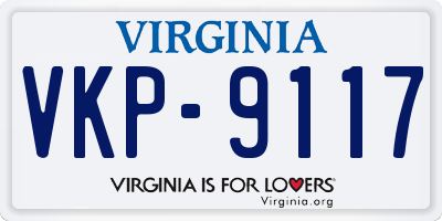 VA license plate VKP9117