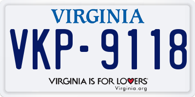 VA license plate VKP9118