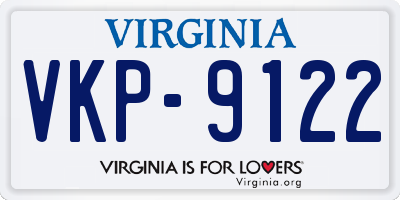 VA license plate VKP9122