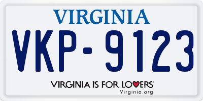 VA license plate VKP9123