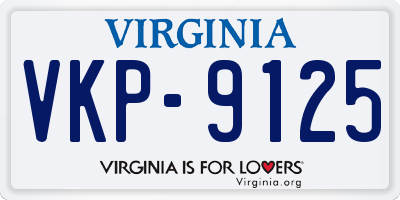 VA license plate VKP9125