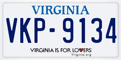 VA license plate VKP9134