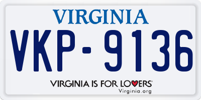 VA license plate VKP9136