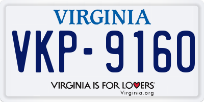 VA license plate VKP9160