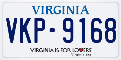 VA license plate VKP9168