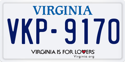 VA license plate VKP9170