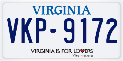 VA license plate VKP9172