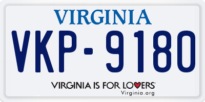 VA license plate VKP9180