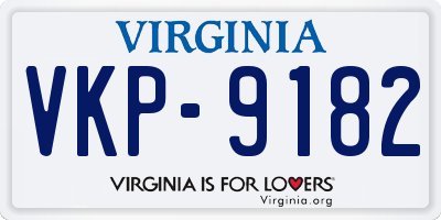 VA license plate VKP9182