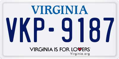 VA license plate VKP9187