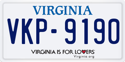 VA license plate VKP9190