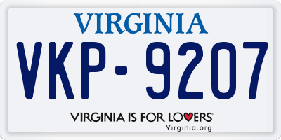 VA license plate VKP9207