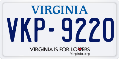 VA license plate VKP9220