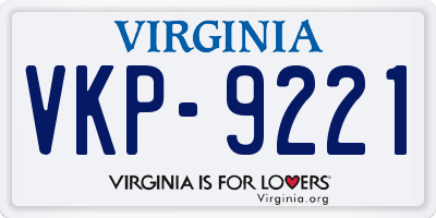 VA license plate VKP9221