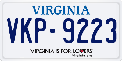 VA license plate VKP9223