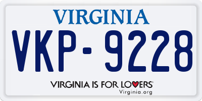 VA license plate VKP9228