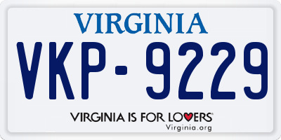 VA license plate VKP9229