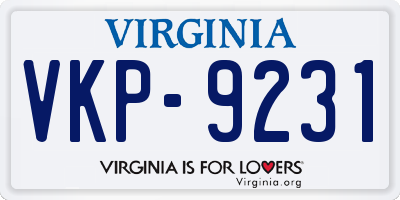 VA license plate VKP9231