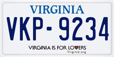 VA license plate VKP9234