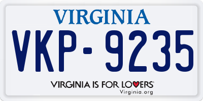 VA license plate VKP9235