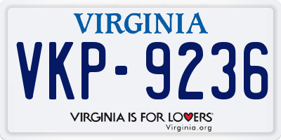 VA license plate VKP9236