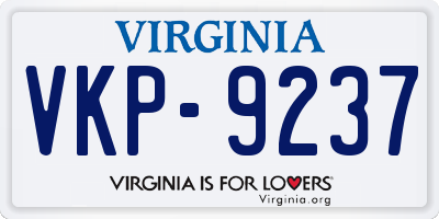 VA license plate VKP9237