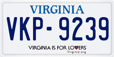 VA license plate VKP9239