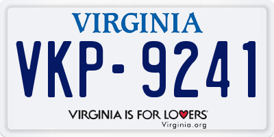 VA license plate VKP9241