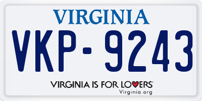 VA license plate VKP9243