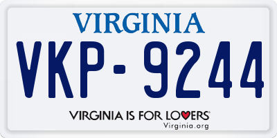 VA license plate VKP9244