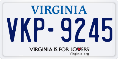VA license plate VKP9245