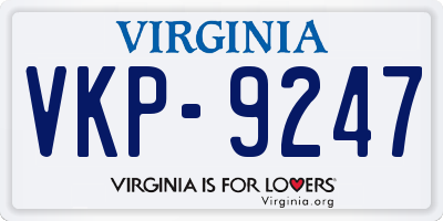 VA license plate VKP9247
