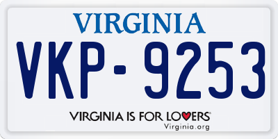 VA license plate VKP9253