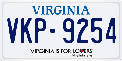 VA license plate VKP9254