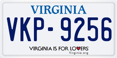 VA license plate VKP9256